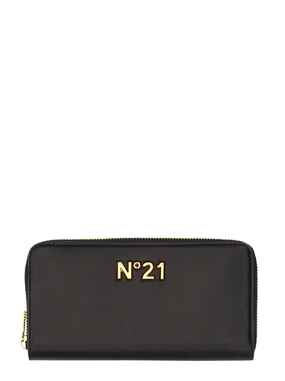 Shop N°21 Leather Wallet In Nero