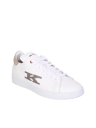 Kiton Embroidered-logo Low-top Sneakers In Black