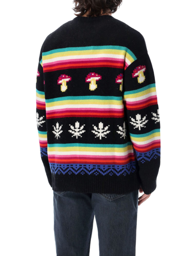 Shop Msgm Intarsia Jumper In Multicolor