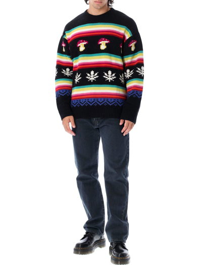 Shop Msgm Intarsia Jumper In Multicolor