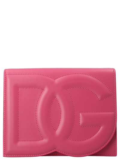 Shop Dolce & Gabbana Logo Crossbody Bag In Fuchsia