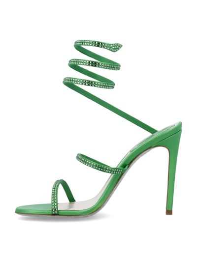 Shop René Caovilla Cleo Strass Sandals In Eterite Green