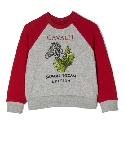 Shop Roberto Cavalli Junior Graphic-print Sweatshirt In Red