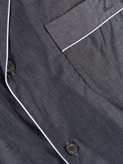 Zimmerli Logo-embroidered Piped Silk Pyjama Set In Grey