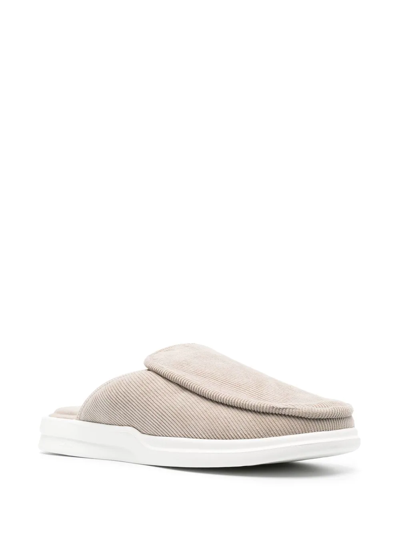 Shop Lusso Corduroy Round-toe Slippers In Neutrals
