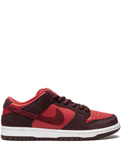 Shop Nike Sb Dunk Low "cherry" Sneakers In Red