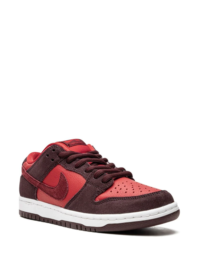Shop Nike Sb Dunk Low "cherry" Sneakers In Red