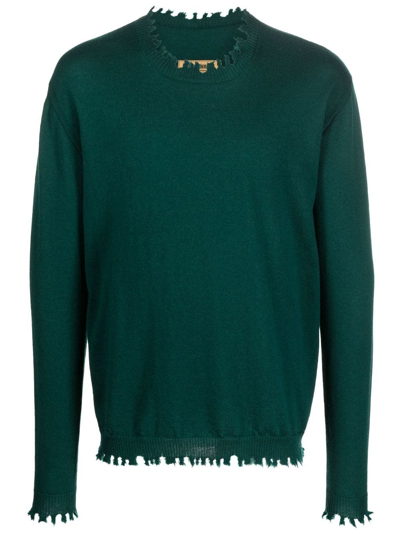 Shop Uma Wang Cashmere Raw-cut Jumper In Green