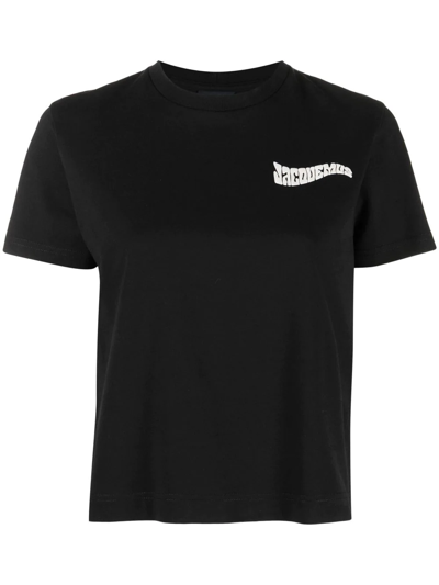 Shop Jacquemus Le T-shirt Camargue Logo-print Top In Black