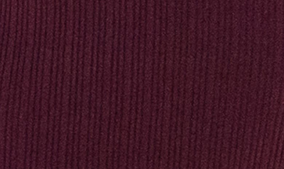Nina Leonard Sheer Stripe Bodycon Sweater Dress In Deepwine