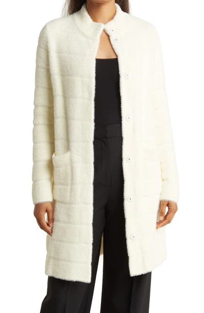 By Design Colette Quilted Faux Fur Jacket In Winter White