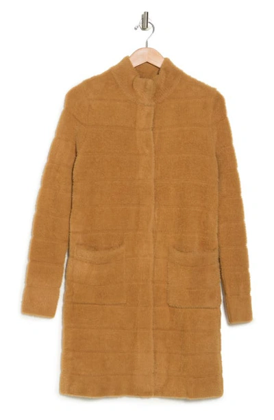 By Design Colette Quilted Faux Fur Jacket In Iced Coffee