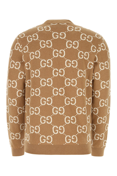 Gucci Gg Motif Button-up Cardigan In Brown | ModeSens