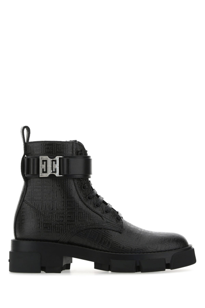 Givenchy Terra Leather Combat Boots In Black | ModeSens