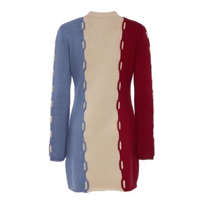 Shop La Doublej Braided Minidress In Red/white/blue