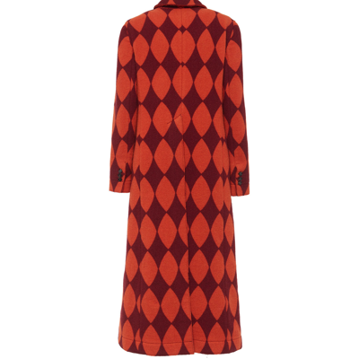 Shop La Doublej Duster Coat In Arancio/bordeaux