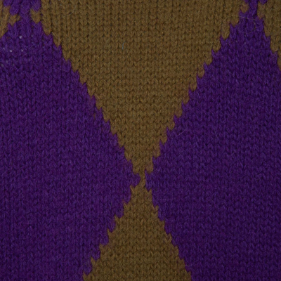 La Doublej Argyle Intarsia Knit Jumper In Green/purple