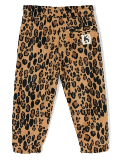 Mini Rodini Leopard-print Track Pants In Brown