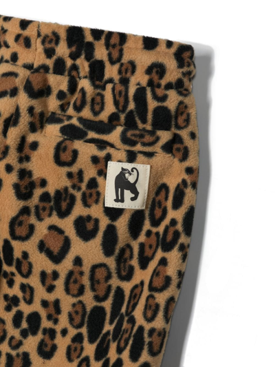 Mini Rodini Leopard-print Track Pants In Brown