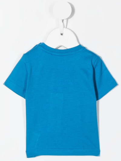 Shop Versace Logo-print T-shirt In Blue