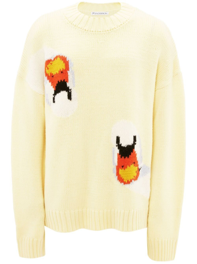 Shop Jw Anderson Swan-motif Jumper In Yellow