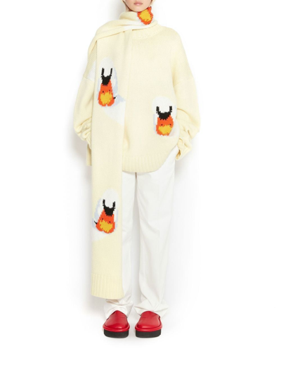 Jw Anderson Swan-motif Jumper In Yellow
