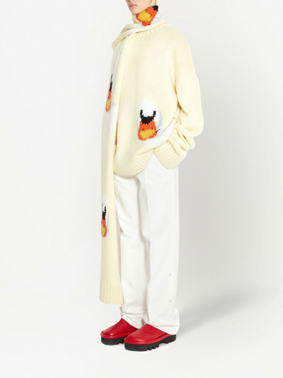 Jw Anderson Swan-motif Jumper In Yellow