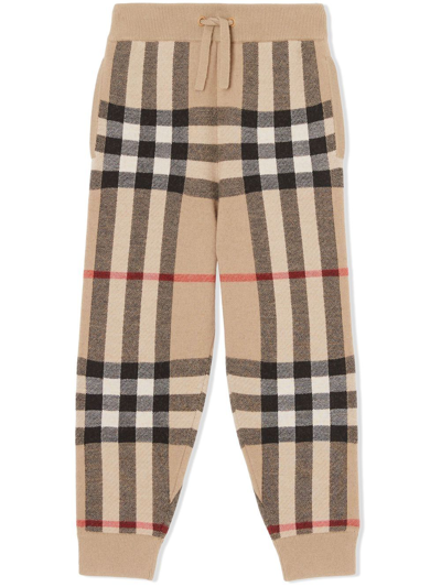 Shop Burberry Vintage Check Cashmere Trousers In Neutrals