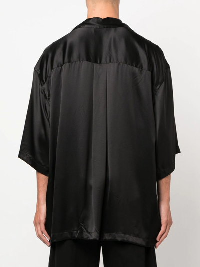 Shop Balenciaga Short-sleeve Silk Shirt In Black