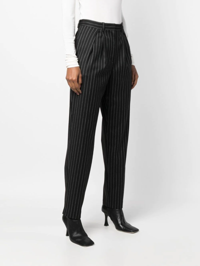 Iro Pinstripe Straight-leg Trousers In Black