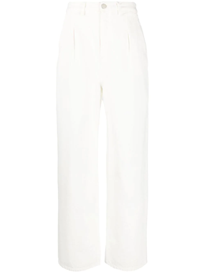 Shop Loulou Studio Attu Wide-leg Jeans In White