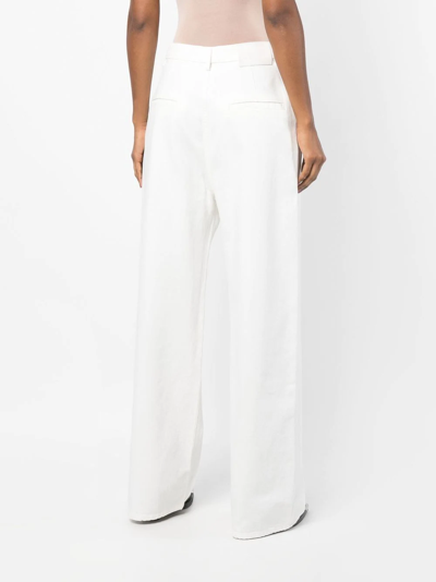 Shop Loulou Studio Attu Wide-leg Jeans In White