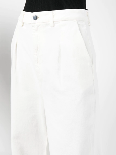 Shop Loulou Studio Attu Wide-leg Jeans In White