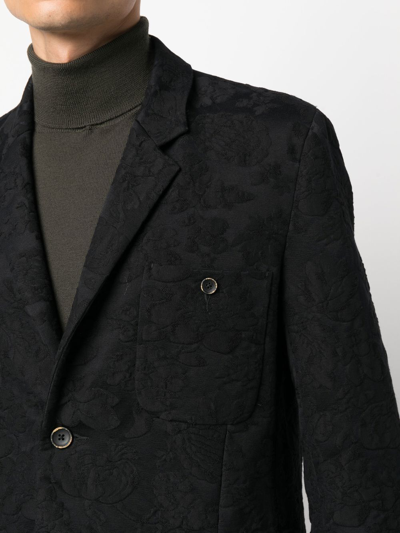 Shop Uma Wang Floral Jacquard Blazer In Black