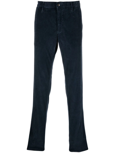 Shop Incotex Straight-leg Corduroy Trousers In Blue