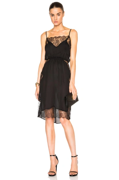 Shop Fleur Du Mal Rose Lace Midi Dress In Black