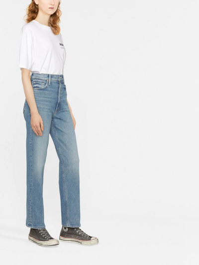 Shop Mother High-rise Study Hover Jeans In Blue