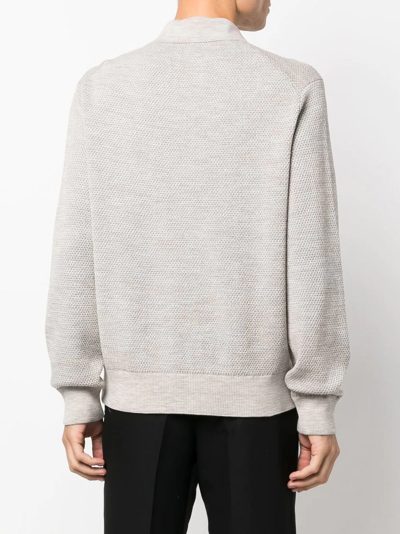 Shop Brioni Cotton-wool Blend Polo Shirt In Grey