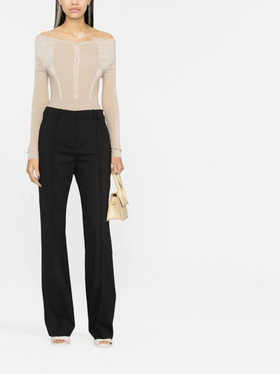 Shop Jacquemus Camargue Wide-leg Tailored Trousers In Black