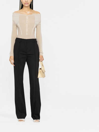 Jacquemus Camargue Wide-leg Tailored Trousers In Black