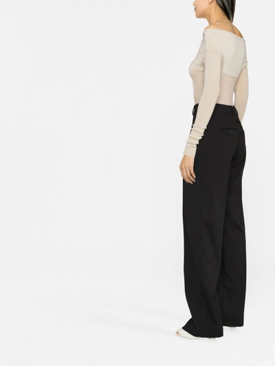 Shop Jacquemus Camargue Wide-leg Tailored Trousers In Black