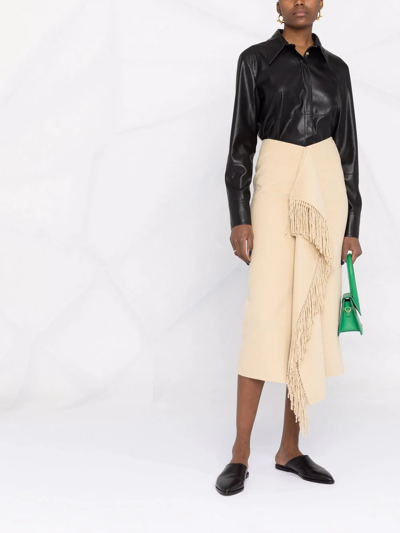 Shop Nanushka Blanket Wrap Skirt In Neutrals
