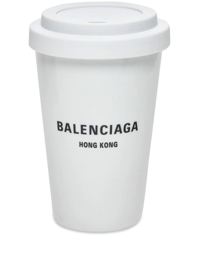 Shop Balenciaga Cities Hong Kong Coffee Cup In White