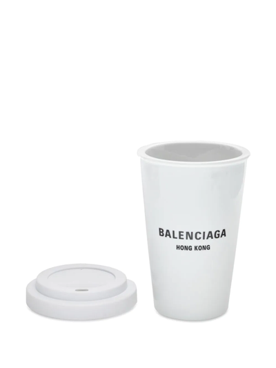 Shop Balenciaga Cities Hong Kong Coffee Cup In White