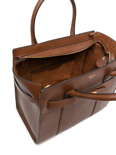 Mulberry Small Bayswater Zipped Tote Bag In Brown