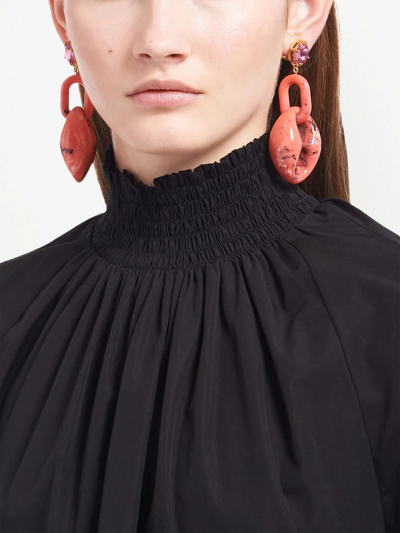 Shop Prada Crystal-embellished Clip-on Earrings In Pink