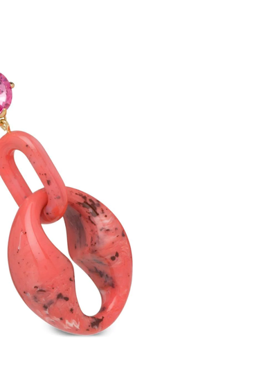 Shop Prada Crystal-embellished Clip-on Earrings In Pink