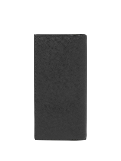 Prada Large Saffiano Leather Wallet In Black