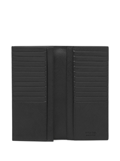 Prada Large Saffiano Leather Wallet In Black