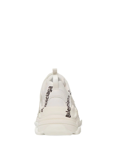 Shop Balenciaga Triple S Logo-print Sneakers In White